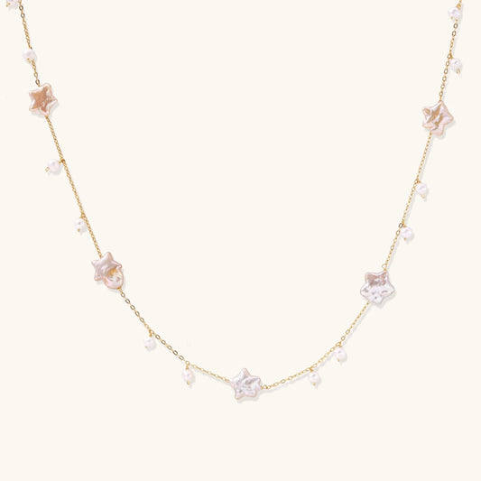 Celestial Pearl Stars Necklace